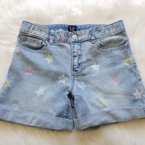 Gap Stretch Midi Girl's Star Print Denim Shorts